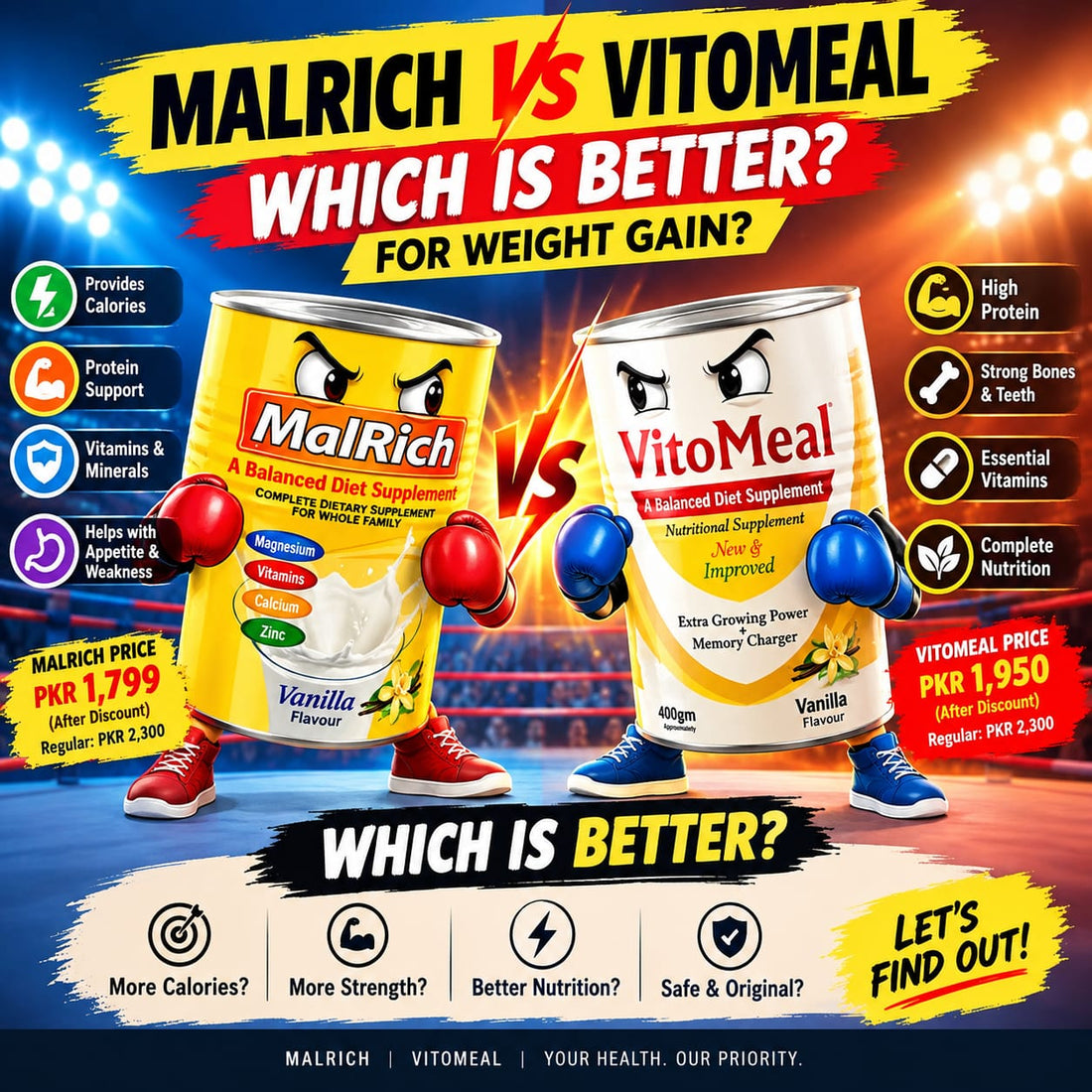 Malrich vs Vitomeal: Which Is Better for Weight Gain? Price, Calories &amp; Original Product Guide