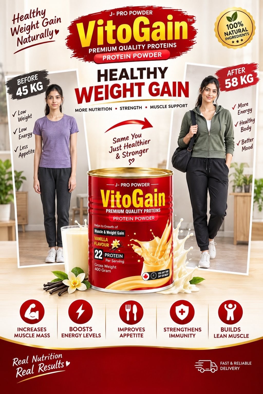 Vito Gain Protein Powder 400g | Weight Gain Supplement Pakistan